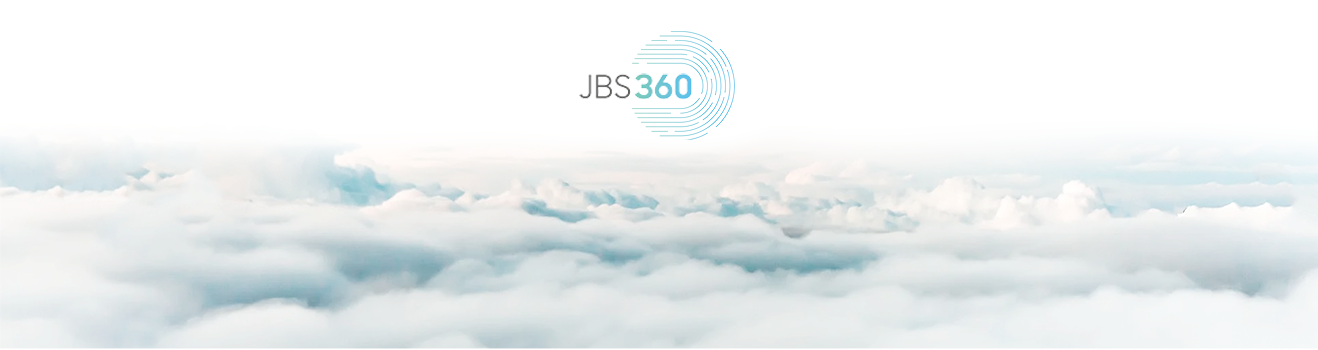 Logo da JBS 360 com nuvens ao fundo